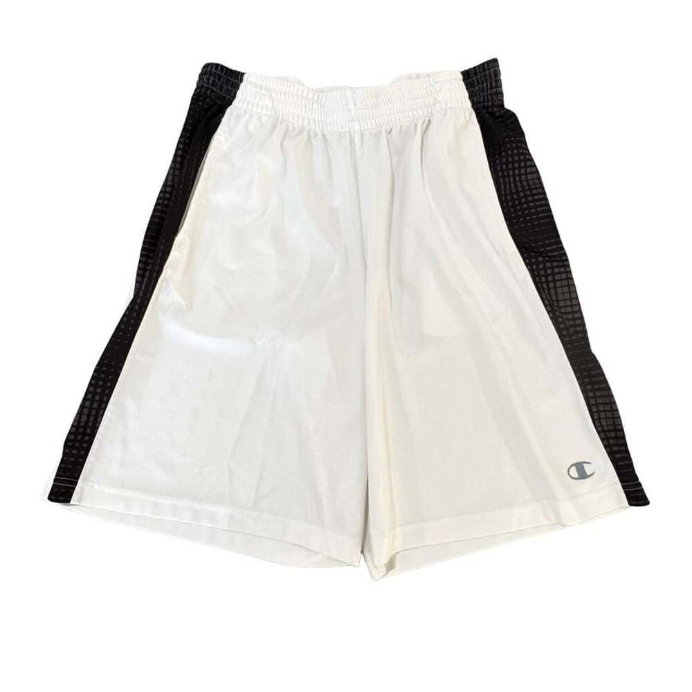 Champion Authentic White and Black Mesh Basketball Shorts Size Large
